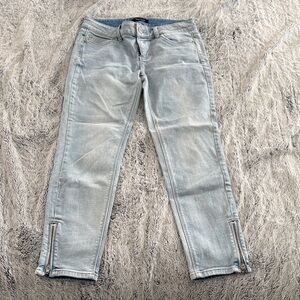 White House Black Market Light Blue Ankle Zip Jeans